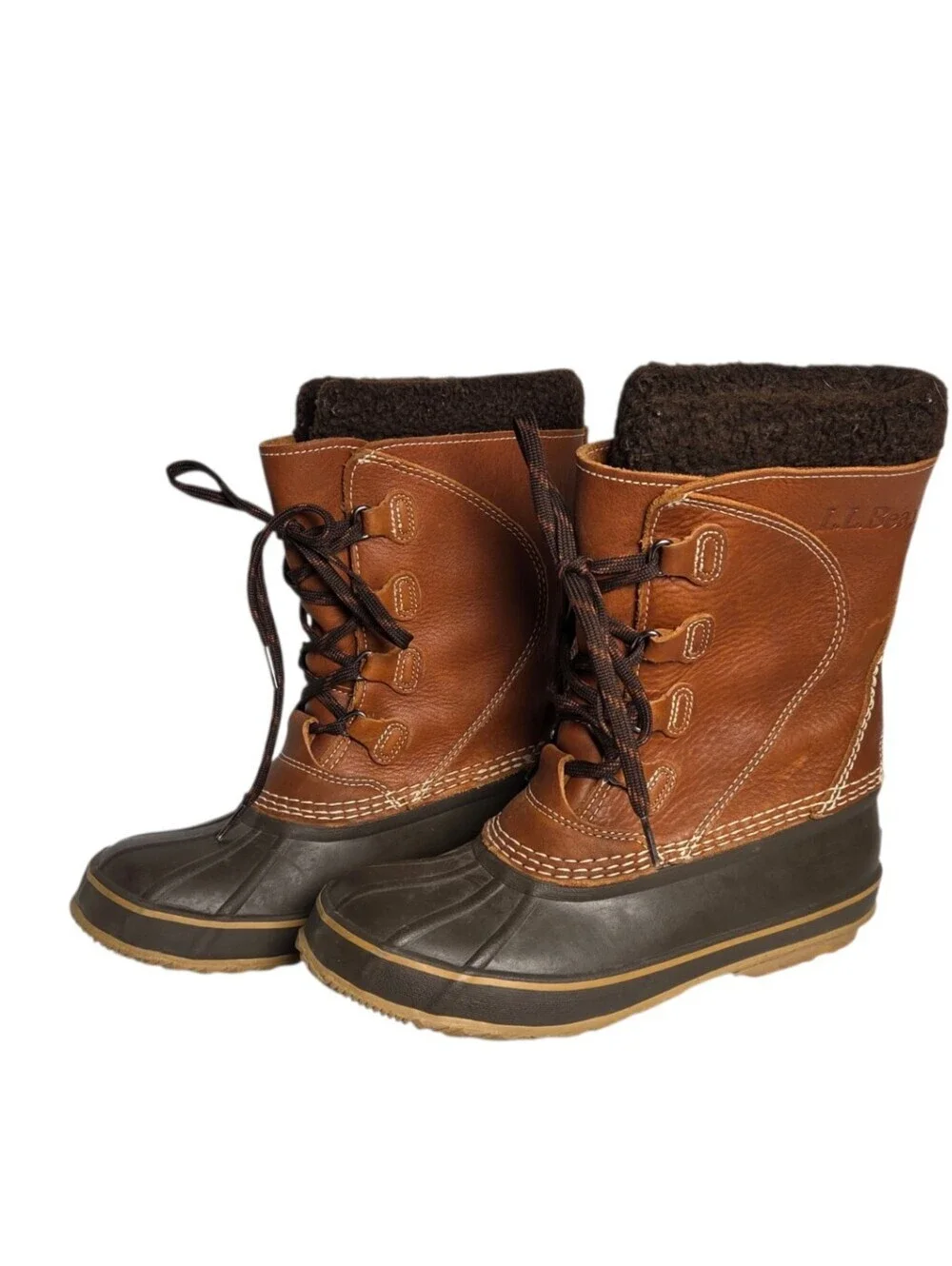 LL Bean Leather Waterproof Insulated Lace Up Boots 299622 Women's Size 7 Snow